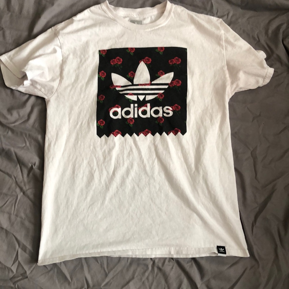Adidas shirt with rose print